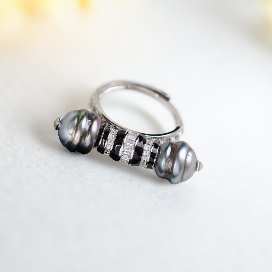 DIY珍珠配件S925纯银戒指吊坠带