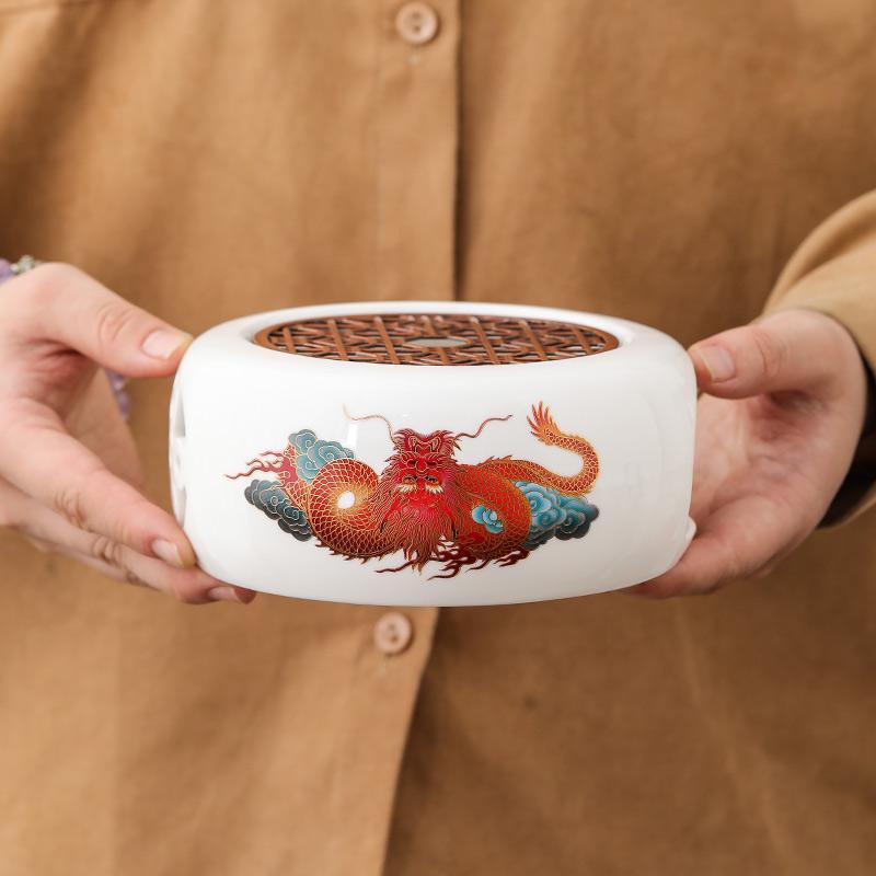变色龙中国风茶炉家用加热茶壶陶瓷底座酒店餐厅茶器加热炉煮茶