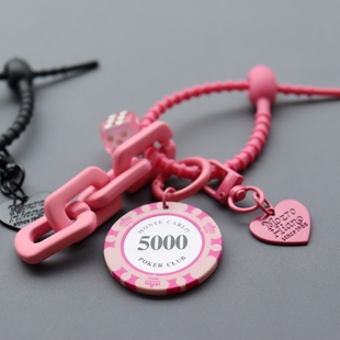 好运筹码装饰钥匙扣春秋季出游行李牌包包挂件背包挂饰钥匙扣链条