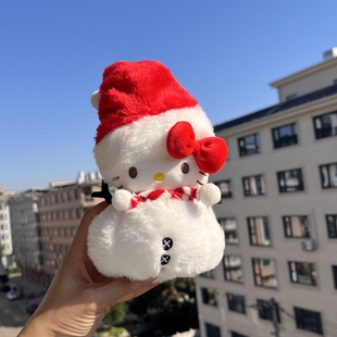 正版圣诞树hellokitty挂件圣诞节雪人KT猫雪装毛绒玩偶送朋友礼物