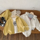 纯色两件套字母刺绣外套休闲长裤 童装 G0032 2025邦诚秋季 儿童套装