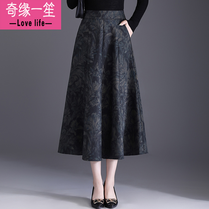 复古印花半身裙女2025新款