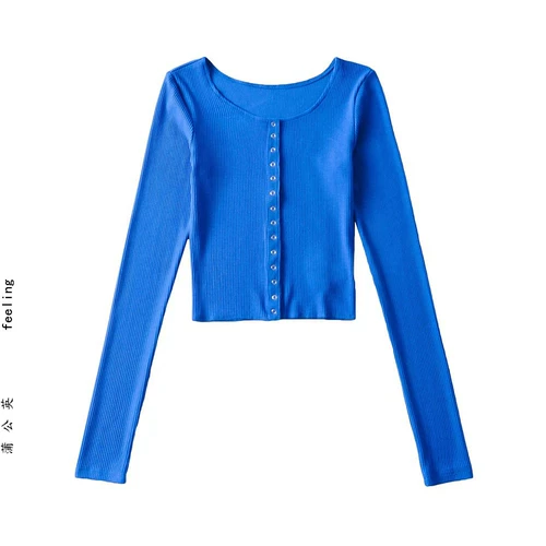 Хлопковая эластичная приталенная тонкая куртка с круглым воротником, европейский стиль, в обтяжку