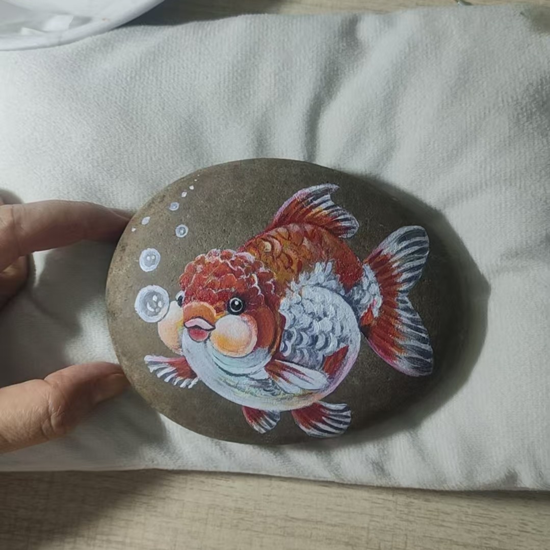 纯手绘彩绘石头画成品手工摆件创意礼物抗氧化防水不掉色包邮定制