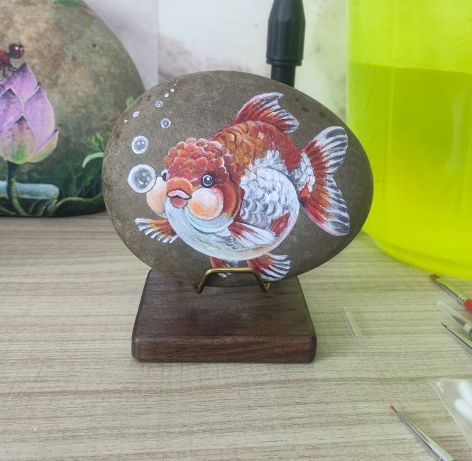 纯手绘彩绘石头画成品手工摆件创意礼物抗氧化防水不掉色包邮定制