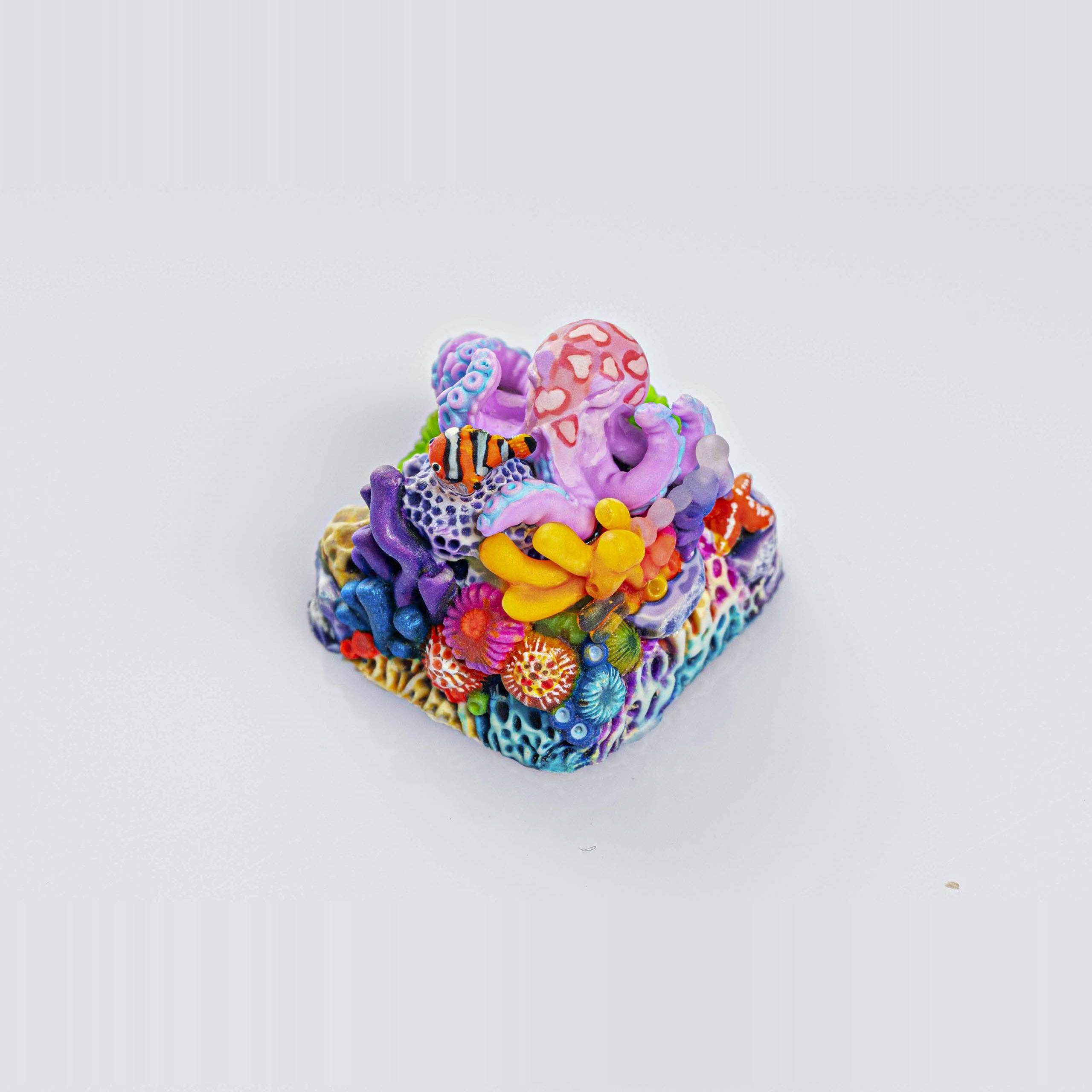 Jellykey珊瑚绿洲客制化树脂键帽图片