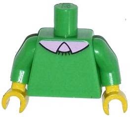 LEGO 973pb1672c01 亮绿色人仔毛衣身体塑料拼装积木玩具儿童益智