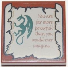 LEGO乐高3068bpb313零件 2x2龙卷轴图案你比你能想像的更有力量新