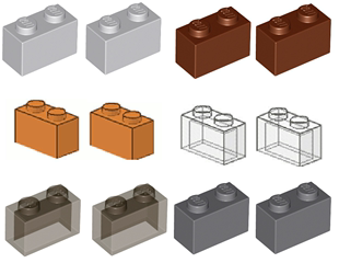 LEGO乐高 3065零件3004砖1x2多色塑料拼装 积木玩具儿童益智全新现