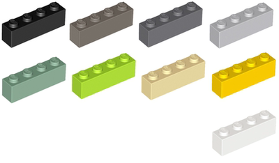 乐高3010砖1x4多种色塑料