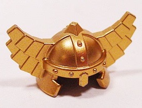 LEGO乐高 60747人仔配件城堡矮人战盔金属金色塑料拼插积木玩具益
