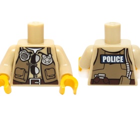 LEGO973pb1820c01乐高零件警察墨镜身体塑料拼装积木玩具益智男孩