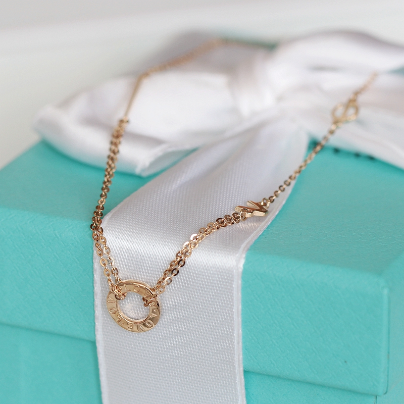 订货 兔兔韩国纯14K金脚链 个性LOVE元素圆环手链简约欧美风 爱河