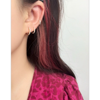 In-stock, undiscounted, pure 14K gold earrings set with Moissanite for women, 10mm inner diameter, multiple sizes, classic and shiny thumbnail 4