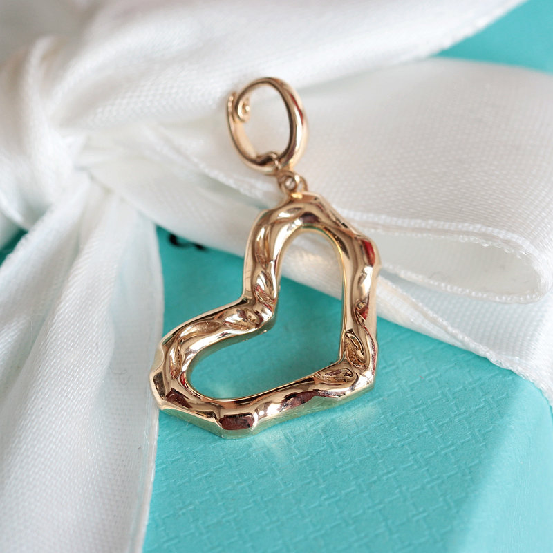 纯14K金爱心吊坠坠扣可开随便扣