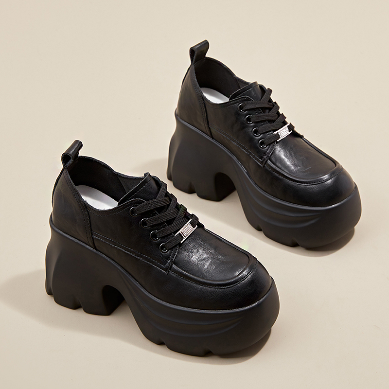 英伦风小皮鞋女黑色百搭