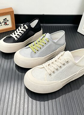 夏季厚底增高透气网面小白鞋女