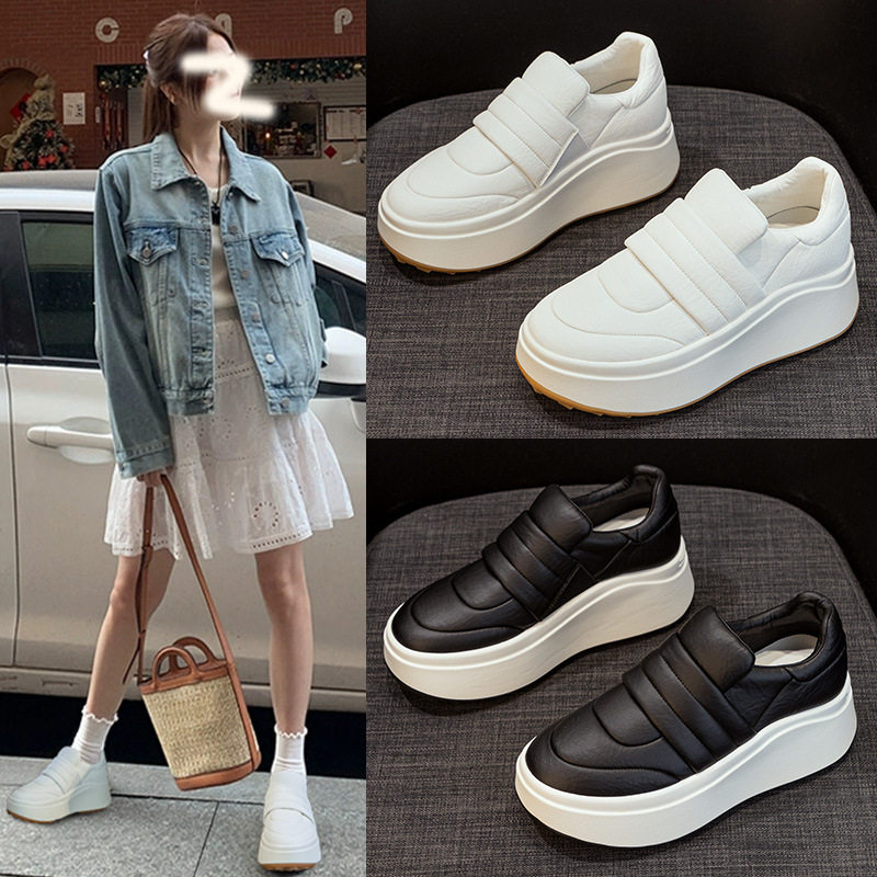 厚底松糕鞋女2026春魔术贴小个子增高休闲运动板鞋百搭小白鞋单鞋,女鞋,松糕（摇摇）鞋,淘宝优惠券,粉丝福利购,淘宝优惠卷