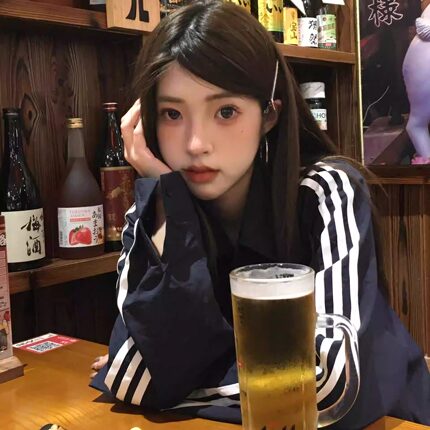 2024新款设计感小众衬衣外套长袖上衣美式高街三条杠衬衫女初秋季