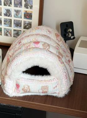 荷兰猪无底棉窝过冬加绒保暖窝土拨鼠貂可爱兔子防风防尿四季棉窝