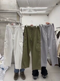 breathe女韩国东大门现货2026春季时尚百搭高腰系带纯色工装裤