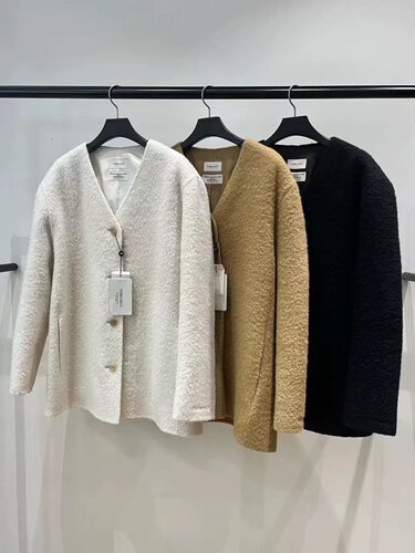 韩国东大门秋冬新款FEBRUARY 11苏丽羊驼毛v领大衣外套