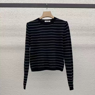 BAGEL2025春韩国东大门简约百搭圆领条纹针织衫 THE 现货