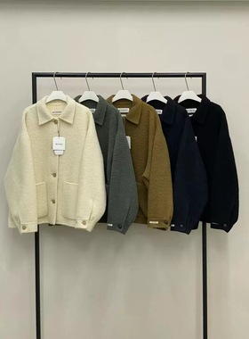 现货much more~女韩国东大门代2025冬季款时尚翻领羊驼毛大衣外套