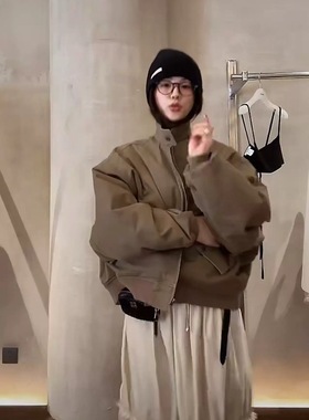 现货韩国东大门代购2025冬statement向日葵同款女士拉链棉服