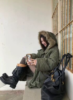 现货即发london小崔韩国东大门时尚可拆卸内胆棉服111001