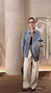 现货韩国东大门2025冬季新款时尚百搭显瘦双面羊绒大衣女