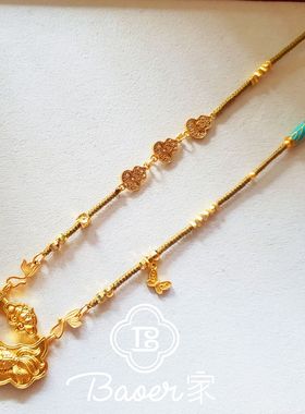 宝儿家原创新款好运锦鲤金色葫芦链手工编织可调节百搭项链