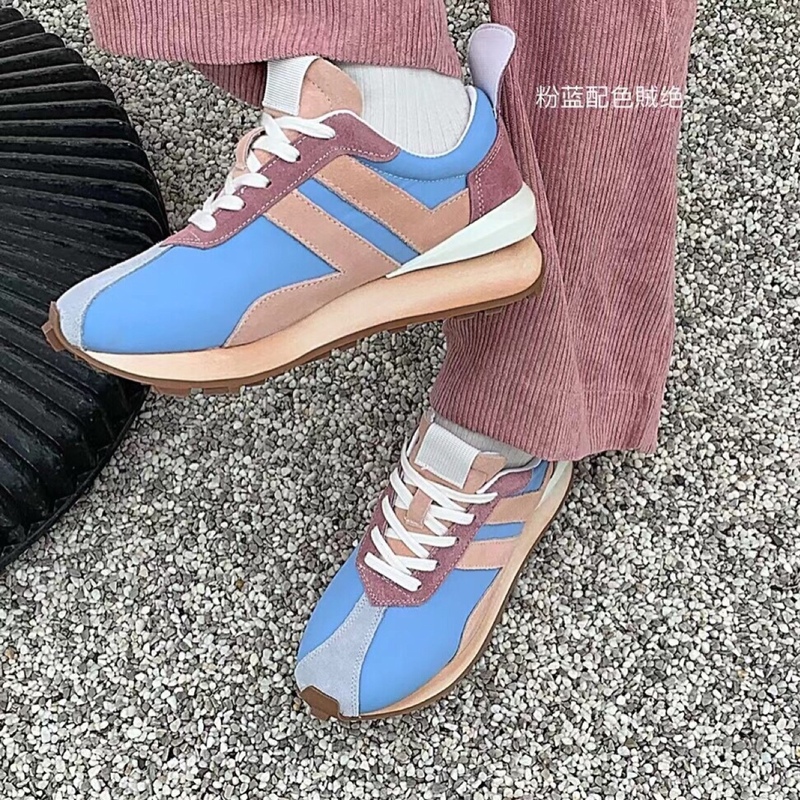 网红街拍风拼色增高透气老爹鞋