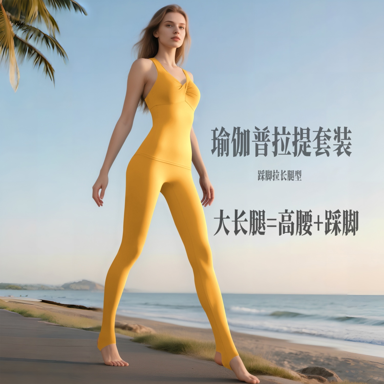 瑜伽套装女高腰提臀裸感外穿运动