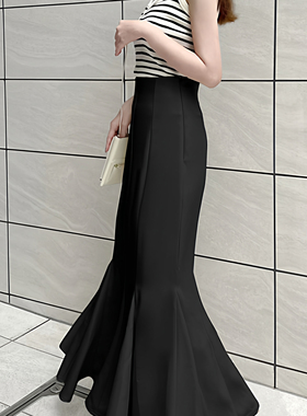 现* 花糖家 日系定制GRL清楚系百搭四季款松紧高腰鱼尾裙dk1092