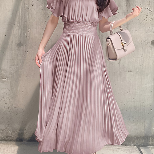 GRL家日系甜美樱花妹百褶连衣裙