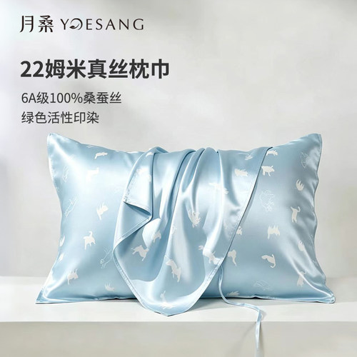 月桑22姆米真丝枕巾-6A级桑蚕丝