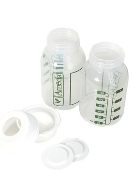 ameda配件阿美达储奶瓶PP奶瓶标准口径奶瓶绿色刻度120ml一个