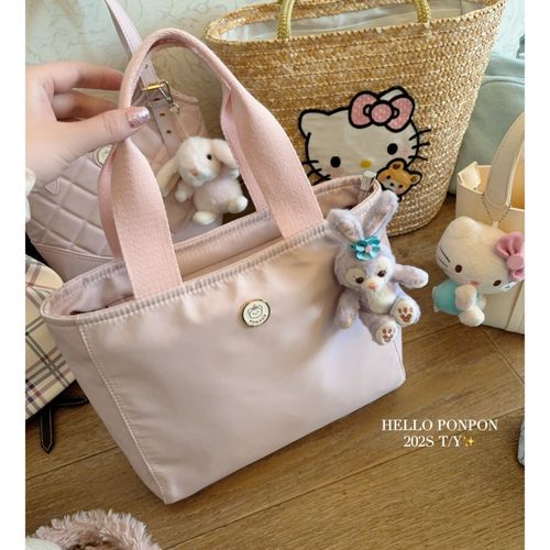 粉色轻便尼龙手提包上学上班包包