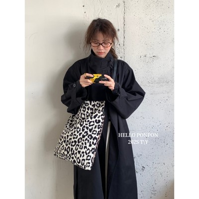 斜挎大包豹纹双色韩国可两用