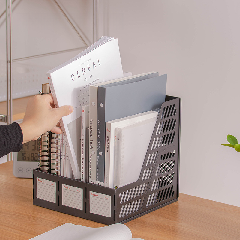 三四五联塑料桌面文件架资料架整理架收纳架盘架栏框办公用品3层