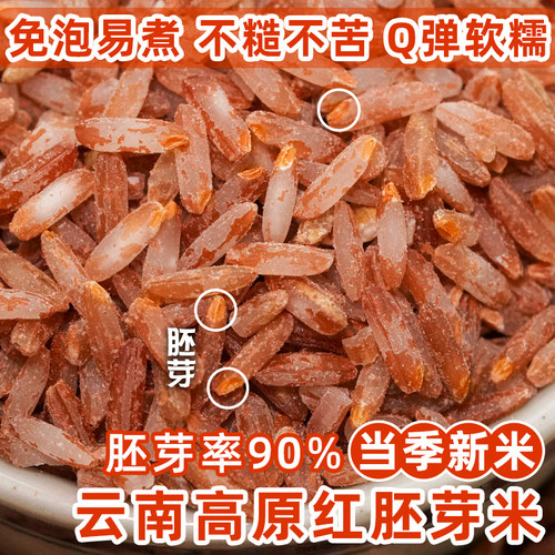 云南高原红胚芽米老品种贡米半糙大米全胚芽红米25年新米红软米