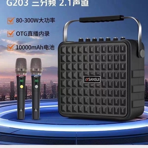 山水G203手提蓝牙音响户外广场舞便携式K唱歌直播声卡话筒音箱