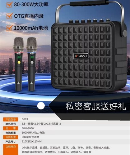 山水G203 山水E77 音响户外直播声卡音箱便携式手提蓝牙家用无线