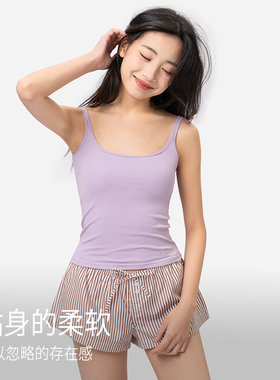 靴下物纯棉背心女士白色内搭夏外穿打底无袖上衣辣妹设计感小吊带