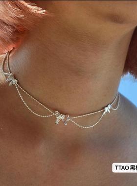 TTAO X 甜酷风 Bling~日本进口闪光珠链蝴蝶结项链