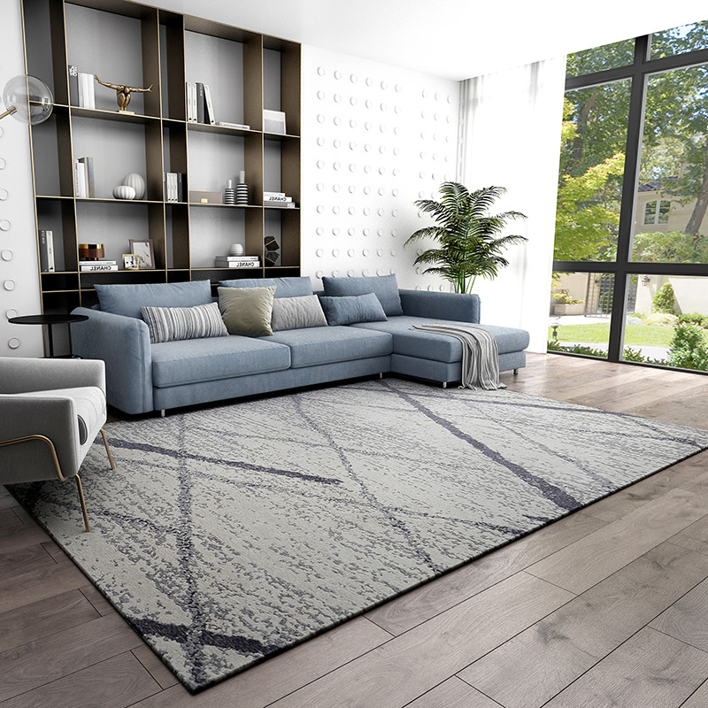 欧美风客厅地毯卧室长方形摩洛哥地毯混纺提花家用大尺寸可机洗