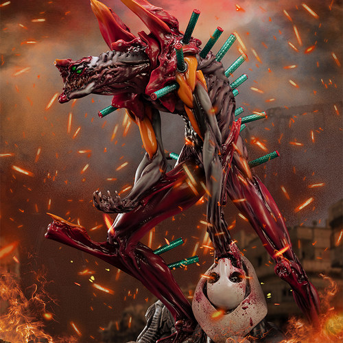 末那魂燃EVA2号机兽化艺术雕像