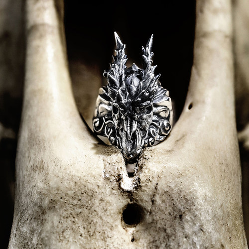 末那西游骸骨纯银戒指原创