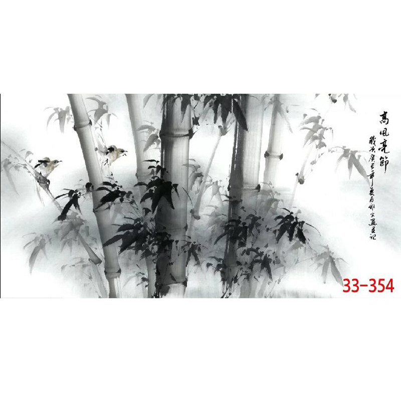 国画水墨竹子竹报平安字画茶楼客厅办公室中式装饰画宣纸h-354